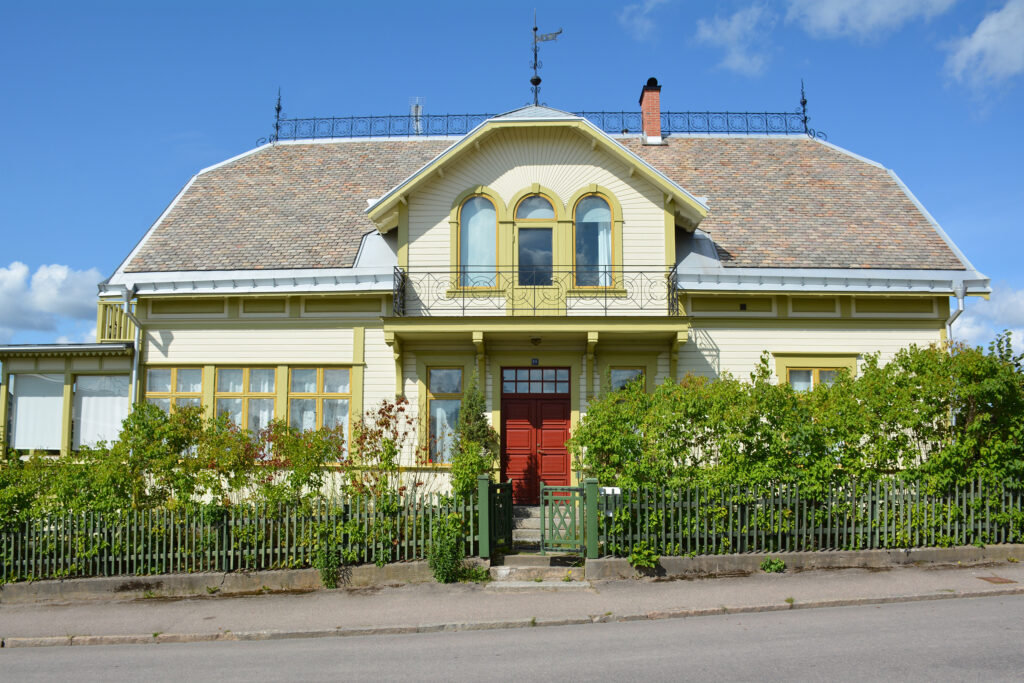 Grön trävilla